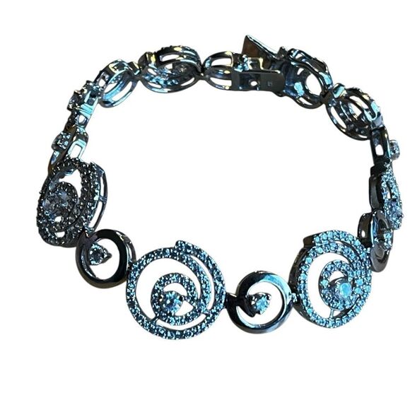 bracelet silver - 925 stamped see clasp and rhinestone for all occasions - Picture 1 of 8